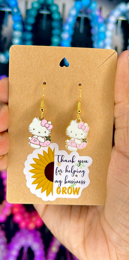 Gold Strawberry HK Earrings