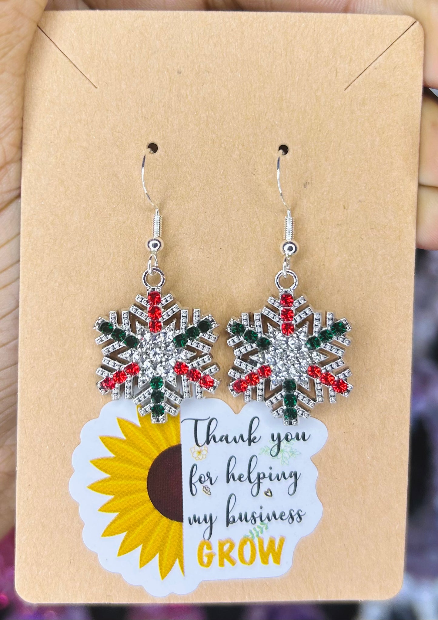 CZ Snowflake Earrings